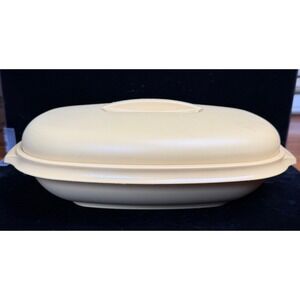 Vintage Tupperware: Microwave Roaster, Harvest Yellow, 2 Piece Set, USA Made
